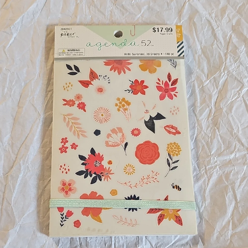 NWT Paper Studio Hello Sunshine Sticker Book - 1140pcs Coral, Pink & Navy
